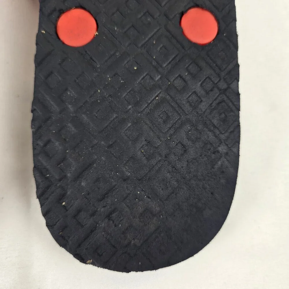 Tory Burch Size 8.5 Red Thong Flip Flop Sandals Floral Footbed Rubber